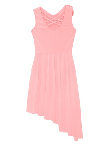 Freebily Kids Girls Skating Costume Sheer Overlay Sleeveless Asymmetrical AU - Picture 39 of 146
