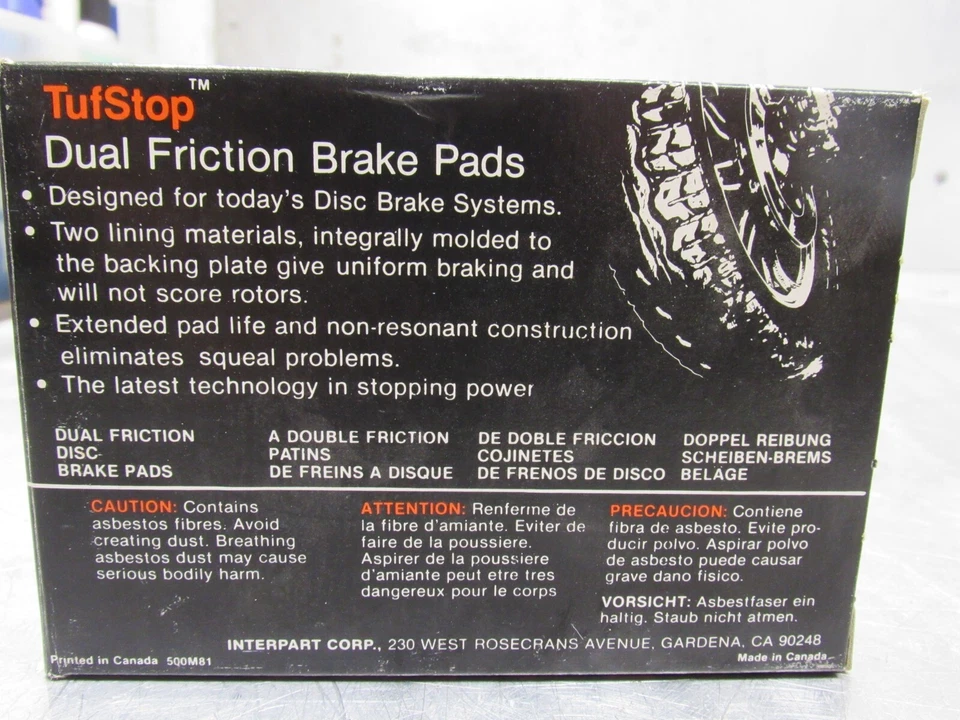 TRIUMPH T140 T150 T160 1973-83 Disc Brake Pads Interpart TUFSTOP Dual Friction - Изображение 4 из 4