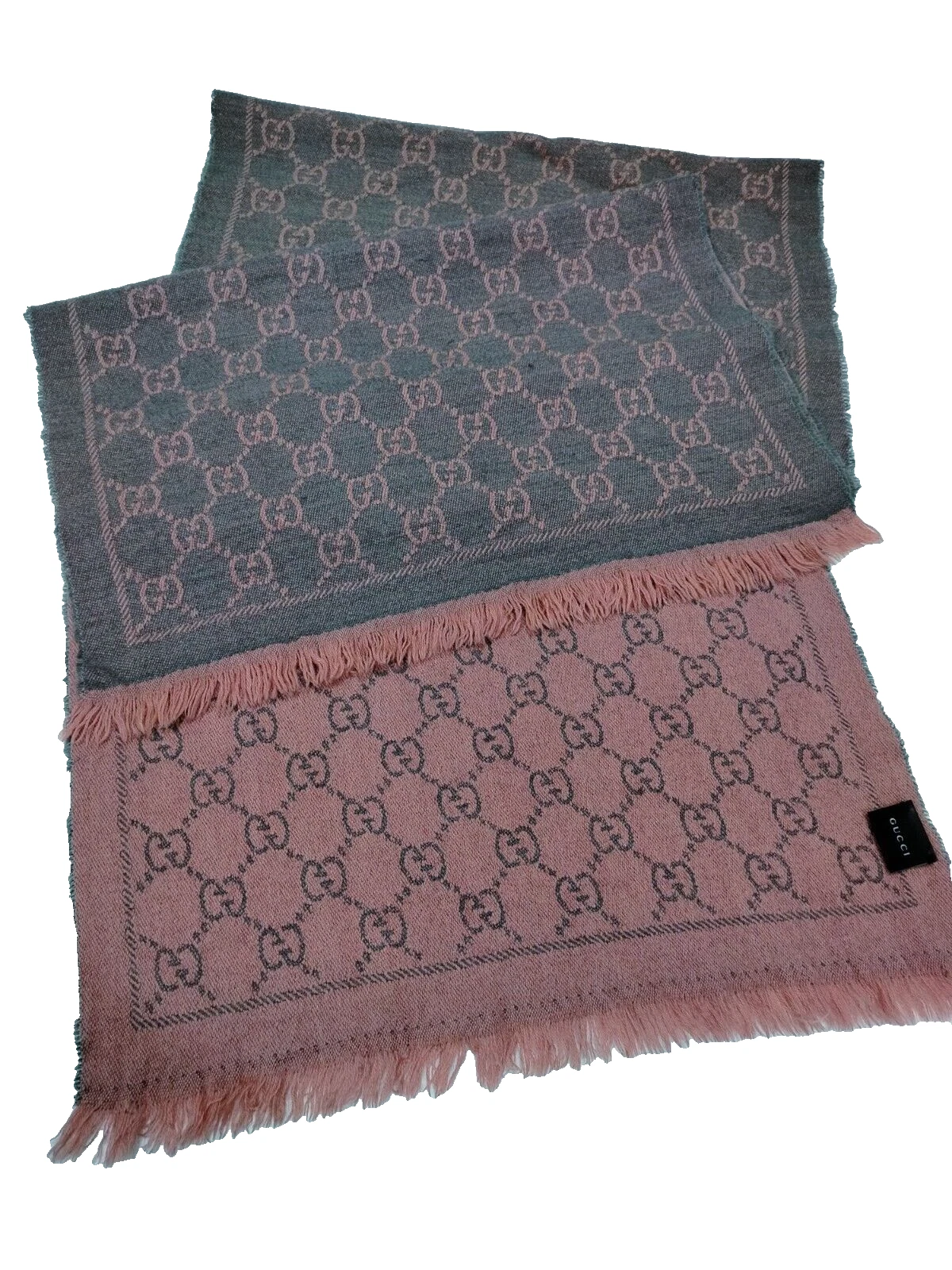 Gucci écharpe châle étole wrap silencieux laine 100% Made in Italy logo GG unisexe