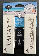 Vacay This Is The Life- Beach Towel Clips (BOCA style/pegs for sun loungers) BN