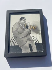 VINTAGE PAINTING ILLUSTRATION MUSICIAN KEN GARDUNO LISTED AMERICAN MODERNISM