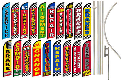 Mechanic Windless Advertising Swooper Flag Kit Repair Mufflers Alignment