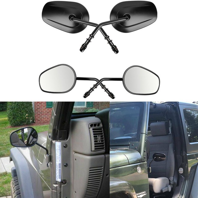 2X Side View Mirrors Pair For Jeep Wrangler YJ / CJ7 / TJ / JK Tubular