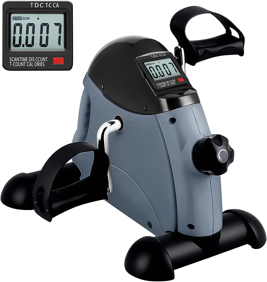 Mini Exercise Bike under Desk Bike Pedal Exerciser Foot Cycle Arm 4 Gray