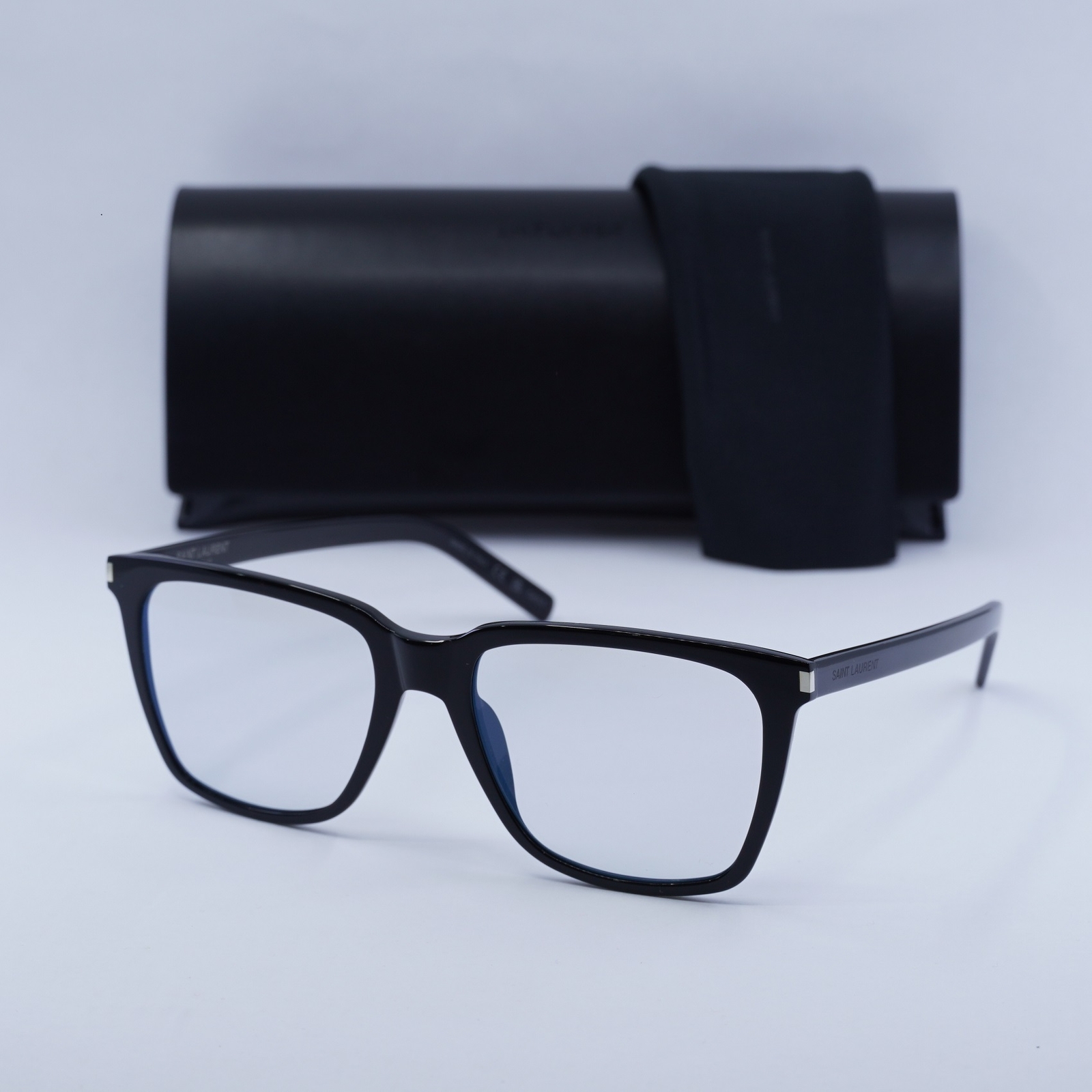 SAINT LAURENT SL717 SLIM SUN 001 Blocco Luce Nero Blu Chiaro 54 18 145 Occhiali da Sole...