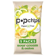 Popchips Sour Cream & Onion Flavour Snacks Gluten Free 2 x 5 Pack
