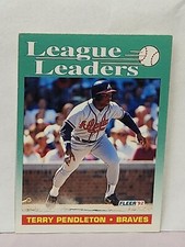 Terry Pendleton 1992 Fleer  #691 League Leaders  National League Batting King
