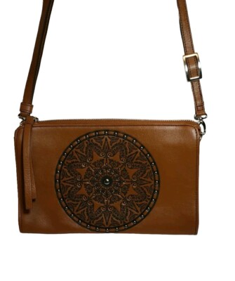 BRIGHTON HANDBAG FERRARA NOVA ORGANIZER CELL POUCH SIENNA STUDDED CROSSBODY  BAG