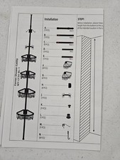Shower Caddy Organizer Tension Pole, Rustproof Corner Shelf Adjustable Height