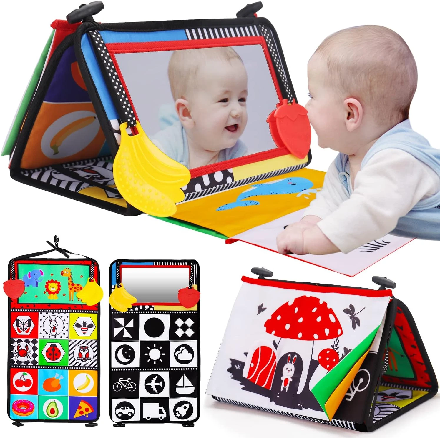 Tummy Time Baby Mirror Infant Toys Newborn 0 3 Months Brain Development with Cri
Opens in a new wind