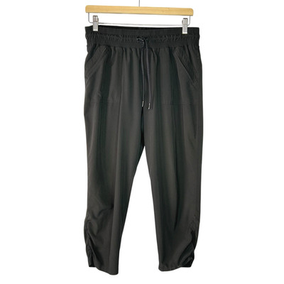 PrAna Womens Midtown Capri Crop Ruched Side Active Lightweight Pants Medium Gray