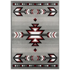Home Dynamix Sagrada Southwestern Geometric Area Rug Grey Red 7'8x10'7