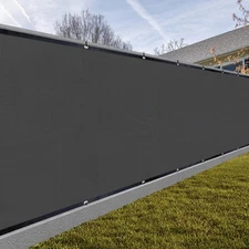 Privacy Screen Fence 6' x 50' Charcoal Heavy Duty Dustproof Denoise Fencing M...