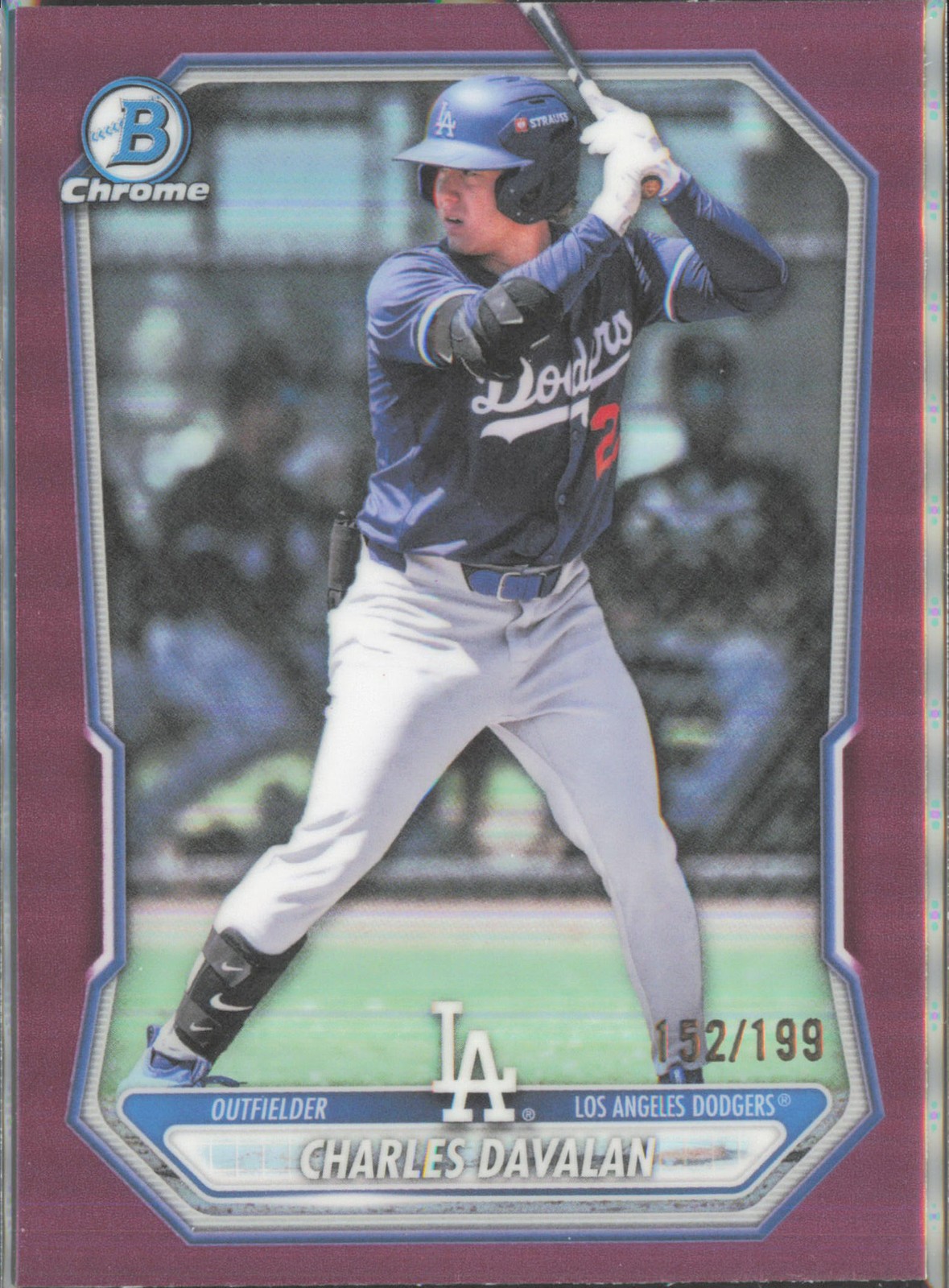 2026 Bowman #BCP-73 Charles Davalan Chrome Prospects Fuchsia Refractor #/199