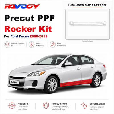 Precut PPF Rocker Panel Kit Clear Bra 8.5mil TPU For 2008-2011 Ford Focus