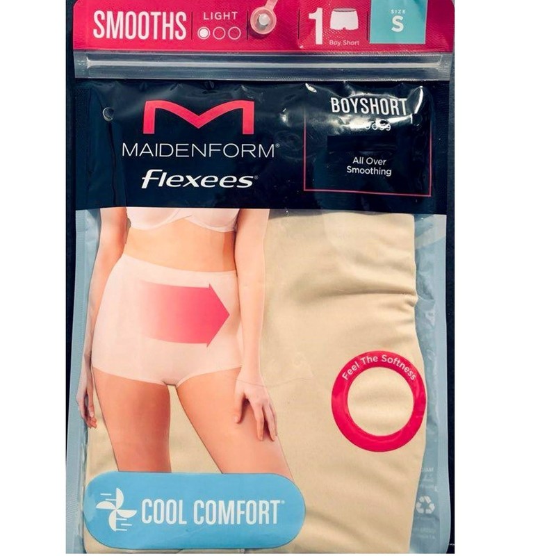 MAIDENFORM FLEXEES Women's size S(4-6) SHAPING BOYSHORT PANTY Light FP0059 ~ New