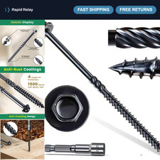 50 Pcs Heavy Duty Wood Structural Screws 14 x 6, Hex-Head Lag Screws for Timber