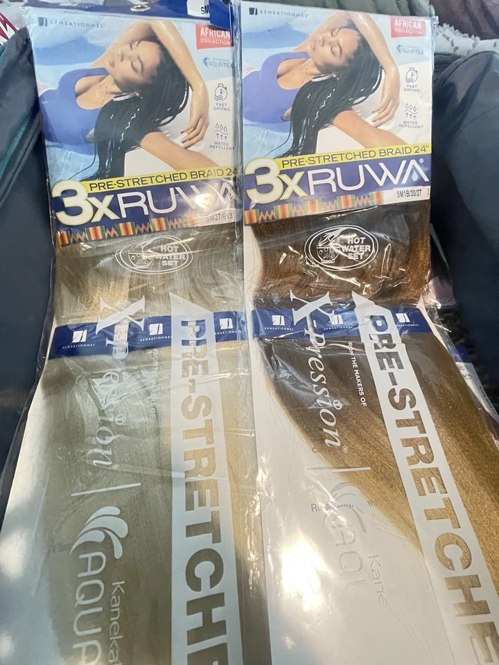 Lote de Cabello Ruwa Trenzado, Cabello Freetress Rizado Crochet, Nuevo Nunca Usado o Abierto! Foto 4 de 4