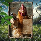Vintage Featuring a Crazy Chicken Lady Tin Metal Signs Home Décor 8x12
