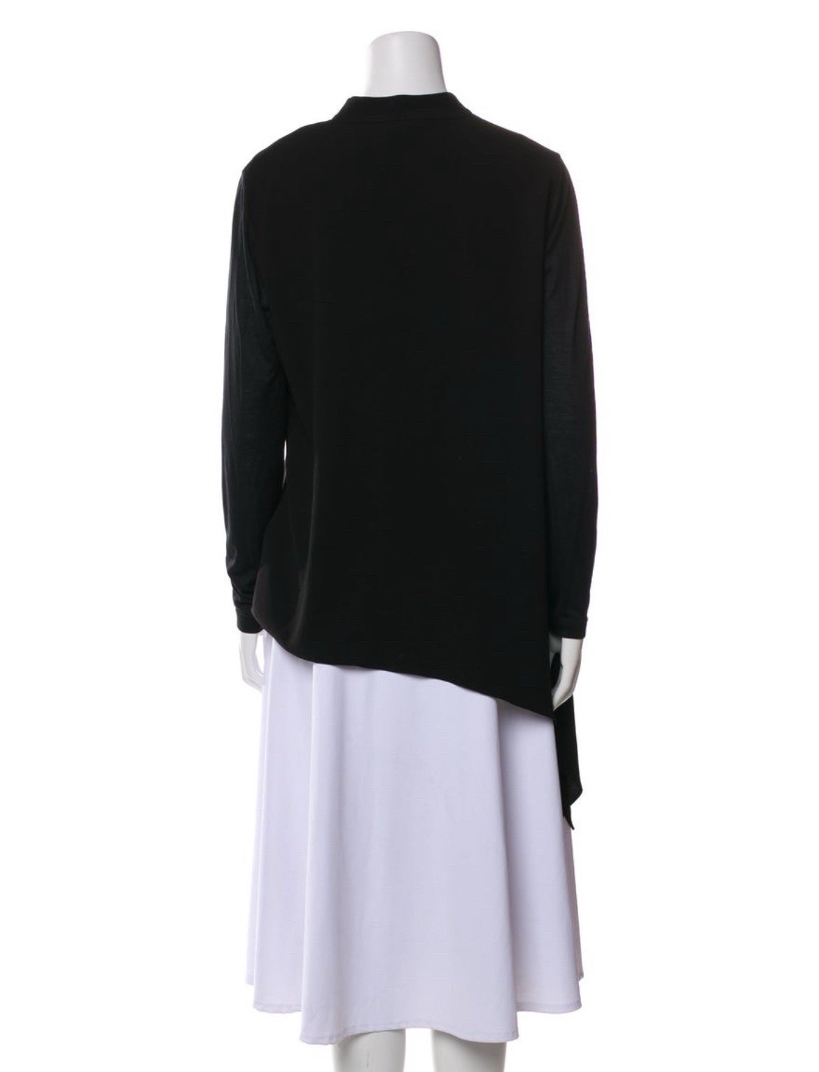 Escada Authentic Solid Black V Neck Long Sleeve A… - image 7