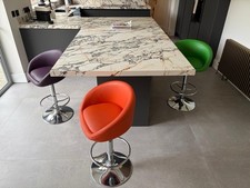 Three Multi Coloured Breakfast Bar Stools. Gas Lift