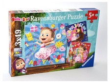 Ravensburger - Puzzle Masha e Orso, Collezione 3x49, 3 Puzzle da 49 Pezzi, ctQj