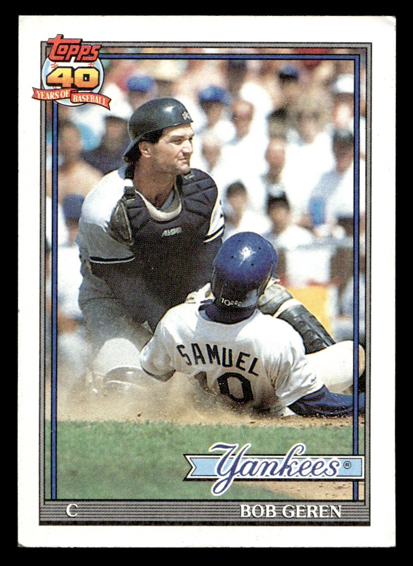 1991 Topps - Bob Geren Baseball card #716 New York Yankees Raw Trading Card
