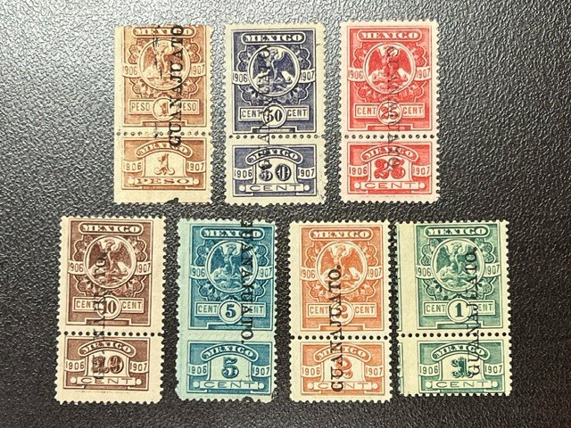 Mexico 1906-07 Collection of Renta Interior *Back of Book* Mint NH & 9X638A