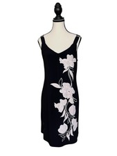 White House Black Market Embroidered Shift Dress Matte Jersey Tank Size Small
