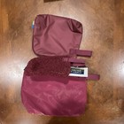 Open Story Pouch Set Makeup Bag 3-Piece Burgundy Zipper Handle Polyester — photo 4