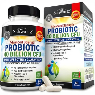 BioSchwartz Daily Probiotic Nutritional 60 Count (Pack of 1), White