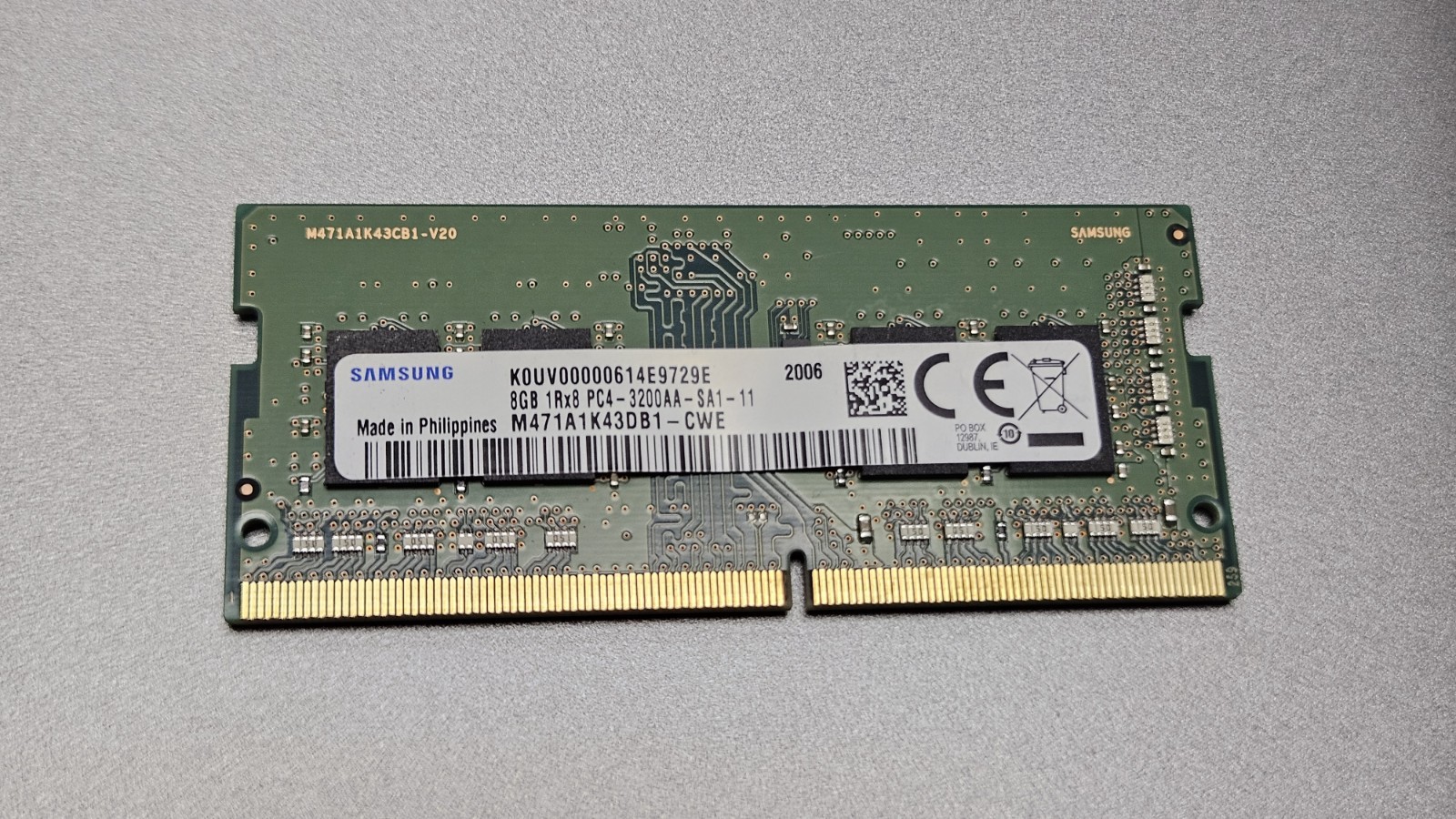 Samsung 8GB DDR4 SO-DIMM 260-Pin Laptop RAM PC4-3200AA