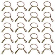 20Pcs 10mm ID 11.5mm OD Fuel Line Hose Clips 65Mn Spring Clips Clamps Gold