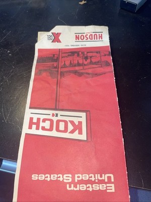 1975 Eastern United States road map KOCH Hudson Xcel oil gas