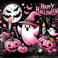 Happy Halloween Pumpkin Diamond Painting Kits for Adults, Scary Ghost Diamond Ar