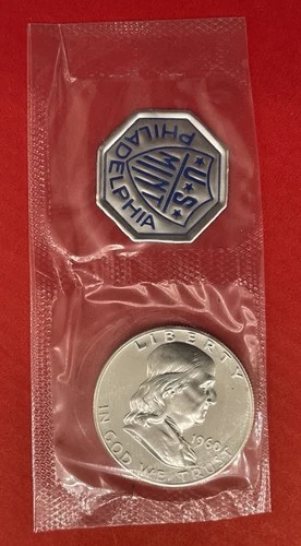 1960 P Franklin Silver Proof Half Dollar, Gem, Still In Sealed US Mint Cello.