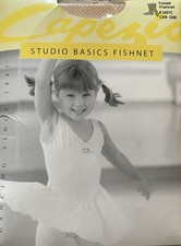 Capezio Studio Basic Caramel Fishnet Footed Tights Girls Style 3407C, One Size