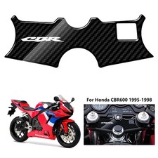 3D Carbon-look Upper Triple Yoke Defender Stickers Decals For Honda CBR600
