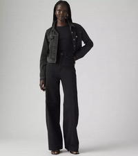 LEVI'S Cinch Baggy Lightweight Women's Jeans Capturing Moments Black No Stretch