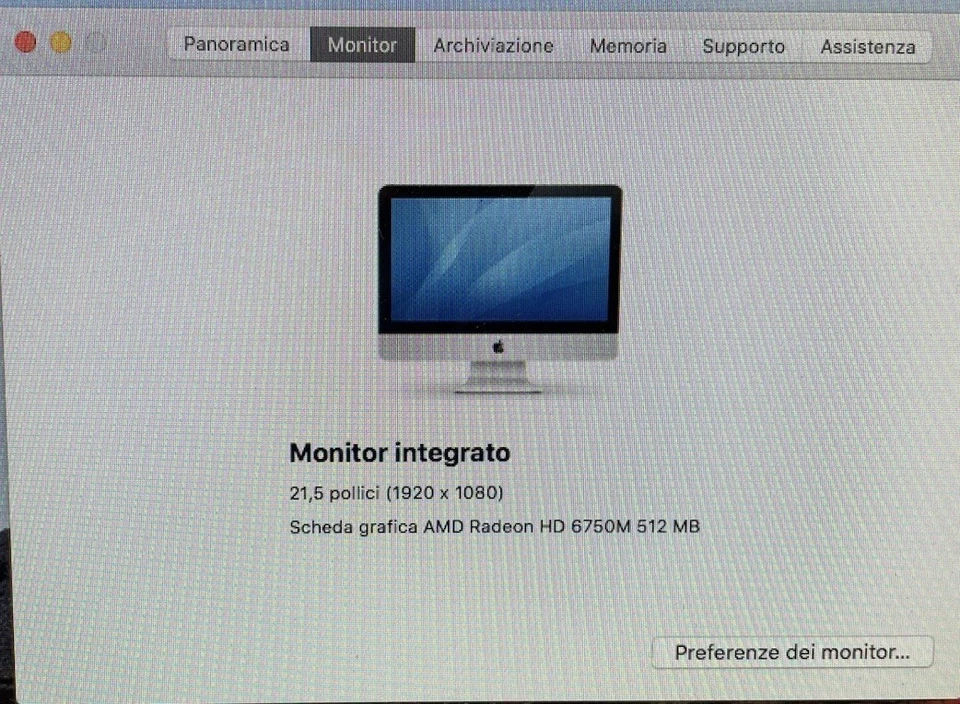 Apple iMac 21.5 2011 Intel Core i5 2.5 Ghz DDR3 8GB SATA 500GB iOS HIGH SIERRA - Immagine 4 di 4