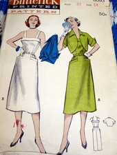 LOVELY VTG 1950s DRESS JACKET BUTTERICK Sewing Pattern 14/32
