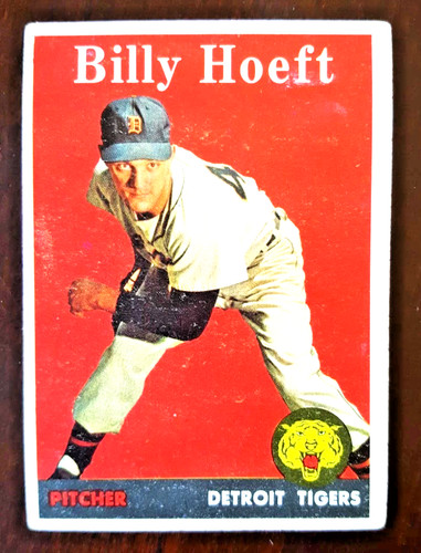Billy Hoeft [White Yellow Triangle] #13 1958 Topps card
