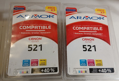 2x Armor Druckerpatronen CMY Multipack  x3 kompatibel Canon CLI-521