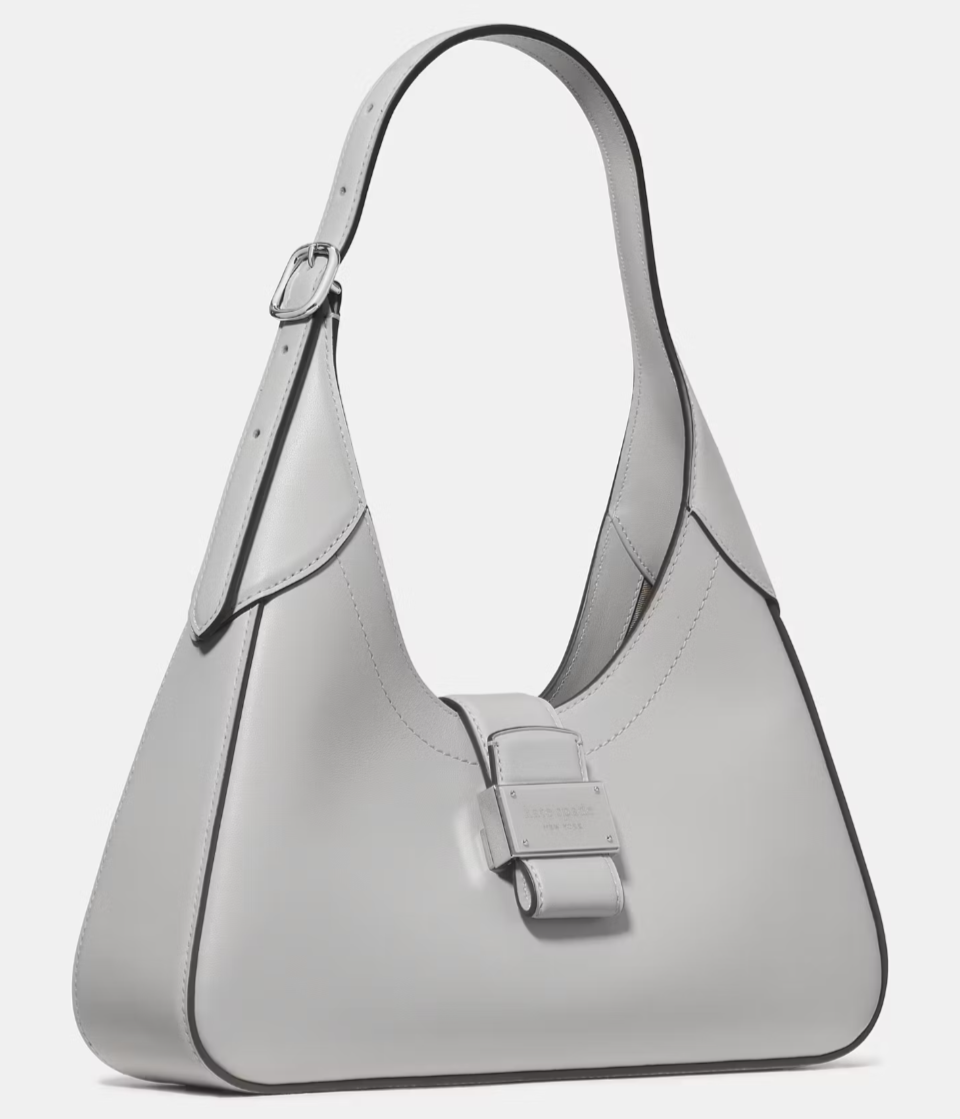 Kate Spade Nouveau Platinum Gray Leather Small Shoulder Bag KL542