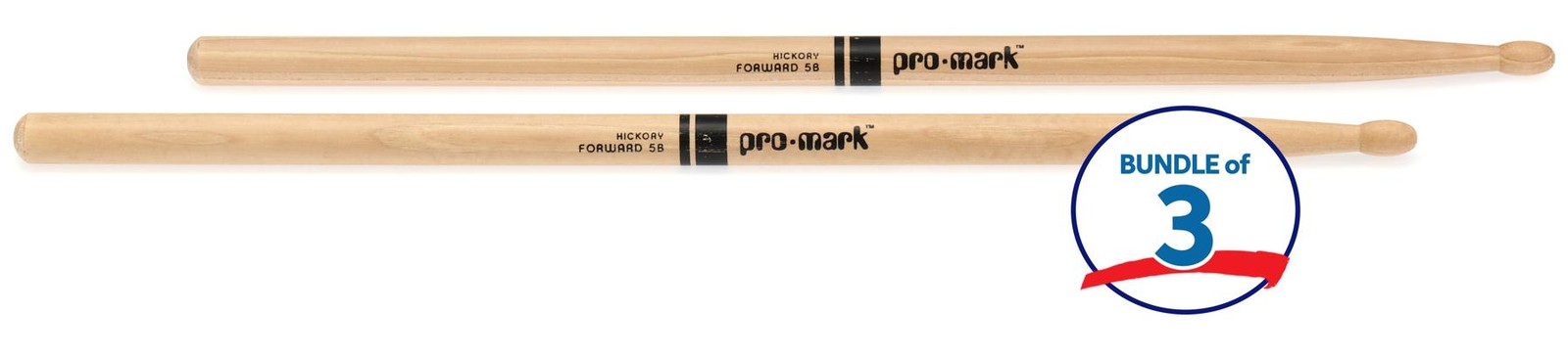 Куриные палочки Promark Classic Forward (3 пары) - Гикори - 5B - Деревянный наконечник