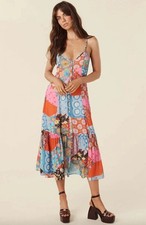 Spell & The Gypsy Collective Size XS Cha Cha Strappy Midi Dress Patchwork Casual