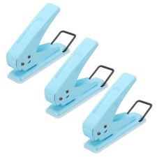 1/4" Single Hole Punch, 3Pcs Handheld Heavy Duty Hole Puncher, Blue