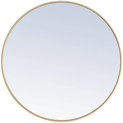Elegant Decor Eternity 36" Round Metal Frame Mirror in Brass - Picture 1 of 8