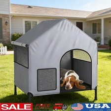 Raised Pet Bed Indoor Outdoor Dog Kennel Durable Weather-Resistant Easy to Clean