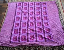 Vintage Purple Rectangle Shapes Patchwork Quilt Duvet Cover